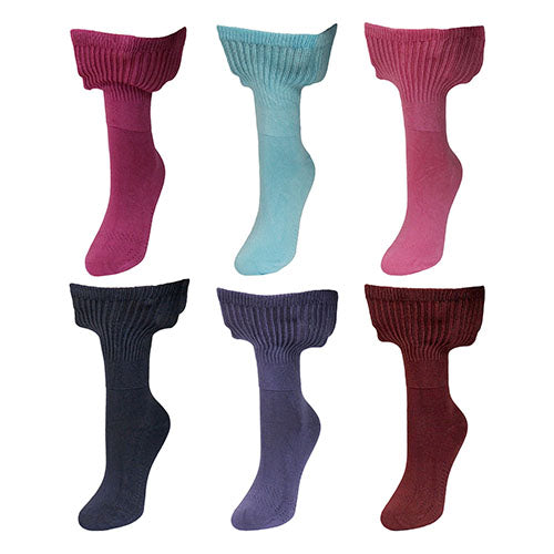 Ladies EXTRA WIDE Diabetic Bamboo Socks - Assorted