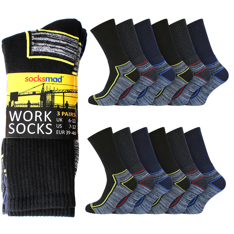 Men Work Boot Socks - Heavy Duty - Grey Marl