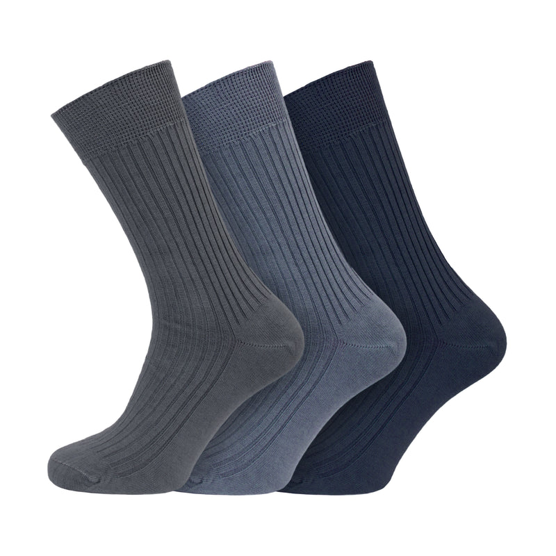 Men's BIG FOOT Non-Elastic 100% Cotton Assorted Socks
